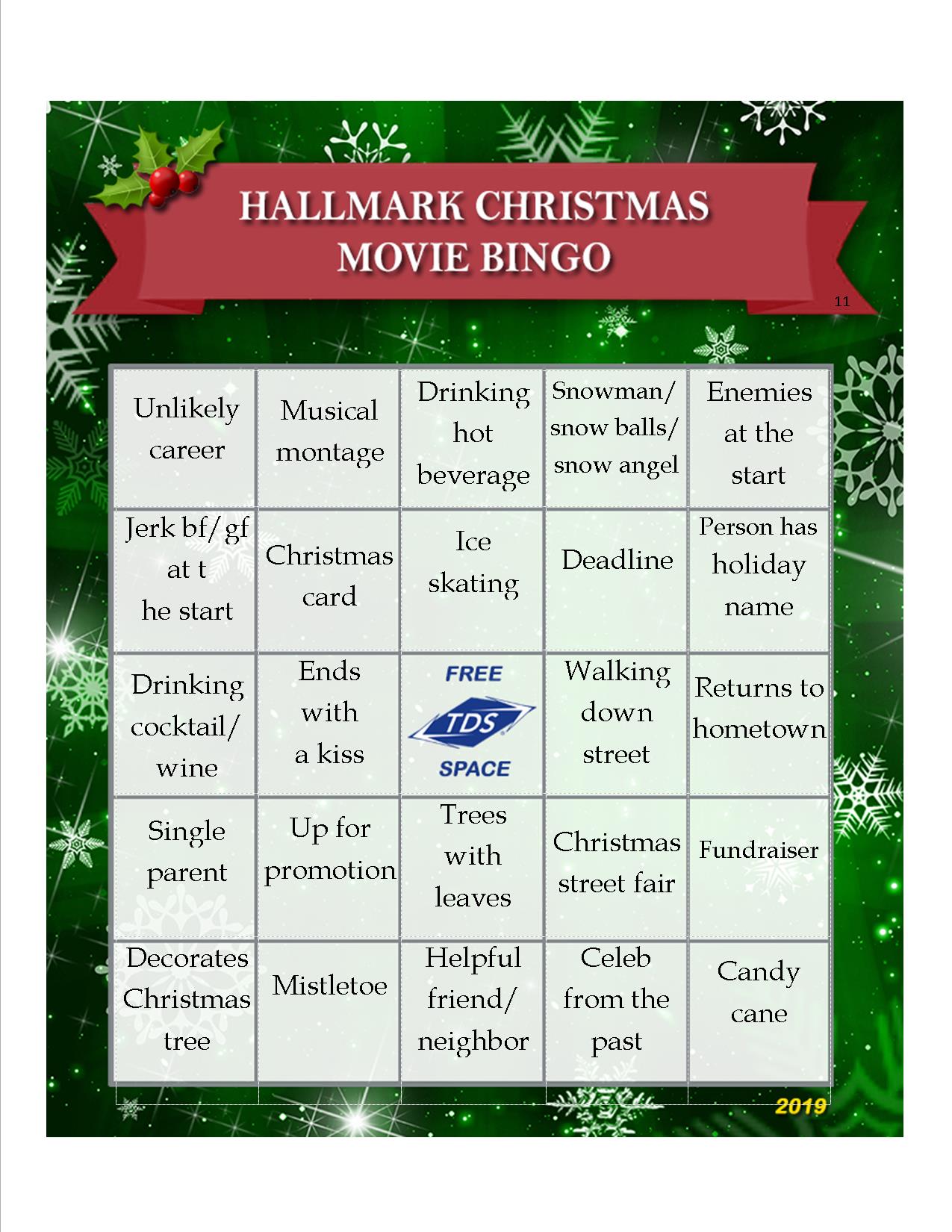 Hallmark Christmas Movie bingo 2019 | TDS Connect